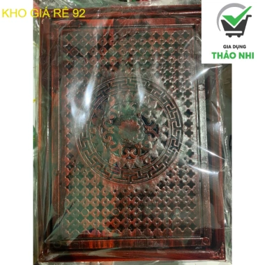 Khay trà lá sen vàng nhựa giả gỗ sang trọng - Giá giảm 53.000đ, chất liệu bền đẹp