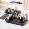 Khay trà & ly 2 lớp acrylic cứng cáp, kèm hộp đựng trà cafe đa năng - Giá 125.000đ 2