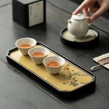 Khay Trà Mặt Sứ Độc Ẩm Họa Tiết Cây Mai 30x13cm - Giá chỉ 268.000₫