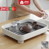 Khay trà nhựa chữ nhật 2 lớp ráo nước cao cấp JIANXIA - Khay úp cốc ly nhập khẩu, chống bám bẩn, giá 273.900₫