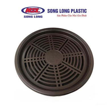 Khay Trà Nhựa Giả Gỗ Cao Cấp Hình Tròn Song Long - Đựng Ấm Chén, Giá 72.000đ