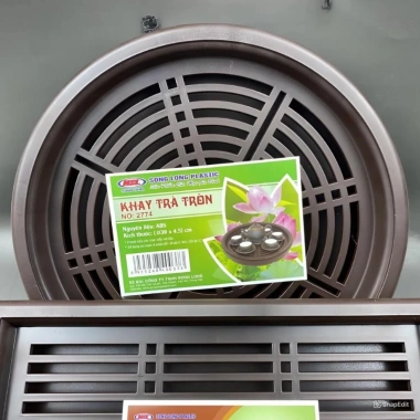 Khay Trà Nhựa Giả Gỗ Cao Cấp Hình Tròn Song Long - Đựng Ấm Chén, Giá 72.000đ 3 Khay Trà Nhựa Giả Gỗ Cao Cấp Hình Tròn Song Long - Đựng Ấm Chén, Giá 72.000đ 3