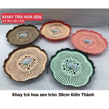 Khay Trà Nhựa Giả Gỗ Hình Hoa Sen Cá Chép Chống Đọng Nước Sang Trọng 49.000đ