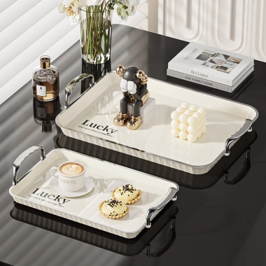 Khay Trà Úp Ly Cốc Decor HERO mạ bạc, quai cầm, đĩa đựng trái cây bánh kẹo nhựa ABS cao cấp – 67.000₫ 7