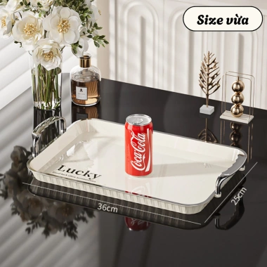 Khay Trà Úp Ly Cốc Decor HERO mạ bạc, quai cầm, đĩa đựng trái cây bánh kẹo nhựa ABS cao cấp – 67.000₫ 8