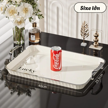 Khay Trà Úp Ly Cốc TORO Nhựa ABS Quai Cầm Mạ Bạc - Đĩa Đựng Bánh Trái Cây Giá 78.000 9