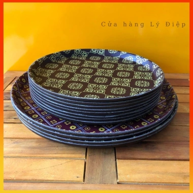 Khay tròn bê chống trượt hoa văn - Phục vụ nhà hàng, quán ăn, bưng cafe, đồ uống - Giá 60.000₫ 2
