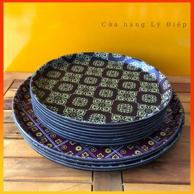 Khay tròn bê chống trượt hoa văn - Phục vụ nhà hàng, quán ăn, bưng cafe, đồ uống - Giá 60.000₫ 6