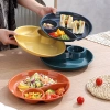 Khay Tròn Chia Ngăn Ăn Kiêng - Đĩa Chia Suất Giảm Cân 1 Người, Ăn Sáng, Trái Cây, Hạt Khô - Giá 42.000đ