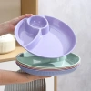 Khay Tròn Chia Ngăn Ăn Kiêng - Đĩa Chia Suất Giảm Cân 1 Người, Ăn Sáng, Trái Cây, Hạt Khô - Giá 42.000đ 3