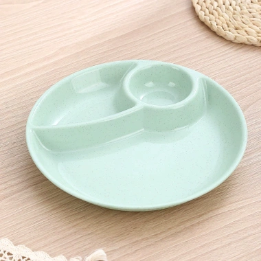 Khay Tròn Chia Ngăn Ăn Kiêng - Đĩa Chia Suất Giảm Cân 1 Người, Ăn Sáng, Trái Cây, Hạt Khô - Giá 42.000đ