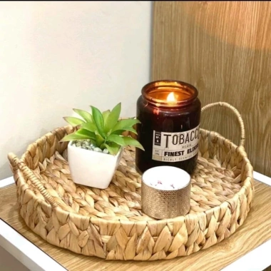Khay Tròn Lục Bình Đa Năng Tay Cầm - Đựng Trái Cây, Giỏ Quà Tết Vintage 95.000₫
