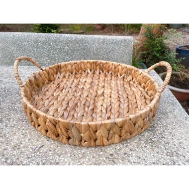 Khay Tròn Lục Bình Đa Năng Tay Cầm - Đựng Trái Cây, Giỏ Quà Tết Vintage 95.000₫
