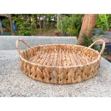 Khay Tròn Lục Bình Đa Năng Tay Cầm - Đựng Trái Cây, Giỏ Quà Tết Vintage 95.000₫