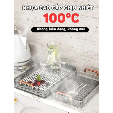Khay úp cốc ly & trà acrylic cao cấp, chịu nhiệt, sang trọng phòng khách - 119k