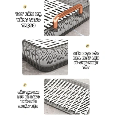Khay úp cốc ly & trà acrylic cao cấp, chịu nhiệt, sang trọng phòng khách - 119k