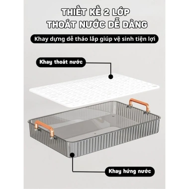 Khay úp cốc ly & trà acrylic cao cấp, chịu nhiệt, sang trọng phòng khách - 119k