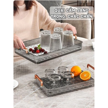 Khay úp cốc ly & trà acrylic cao cấp, chịu nhiệt, sang trọng phòng khách - 119k