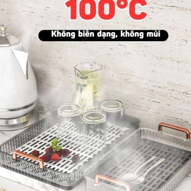Khay úp cốc ly & trà acrylic Gobi – Chịu nhiệt, dễ vệ sinh, sang trọng phòng khách – 45k 2