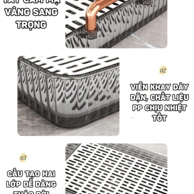 Khay úp cốc ly & trà acrylic Gobi – Chịu nhiệt, dễ vệ sinh, sang trọng phòng khách – 45k 3