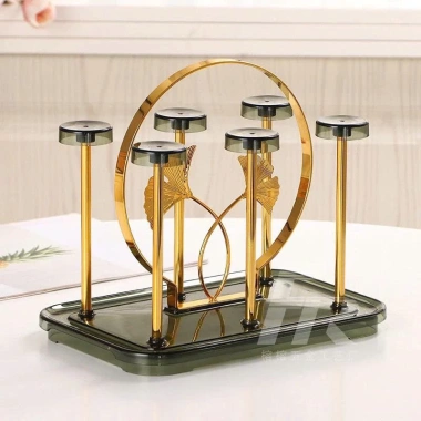 Khay Úp Cốc Ly Xoay Tròn Inox Sang Trọng Phong Cách Hoàng Gia - 189.000đ