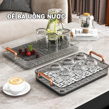 Khay úp cốc và khay trà acrylic cao cấp SOHA - Chịu nhiệt, dễ vệ sinh, 99.000₫