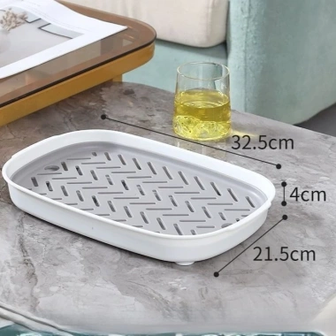 Khay Úp Ly Nhựa 32x22x4cm - Khay Đựng Bộ Bình Trà Giá 39.000, Tiết Kiệm