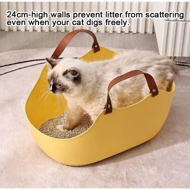 Khay vệ sinh mèo gấp gọn 2 trong 1, vừa khay vừa ổ, du lịch dễ rửa, PE an toàn, giá 511.843 VND