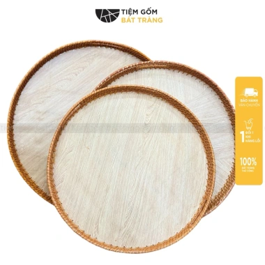 Khay Viền Mây 45-55cm Bộ Bát Đĩa Hoa Mặt Trời Đựng Cúng Gia Tiên Giá ưu đãi 290k 3