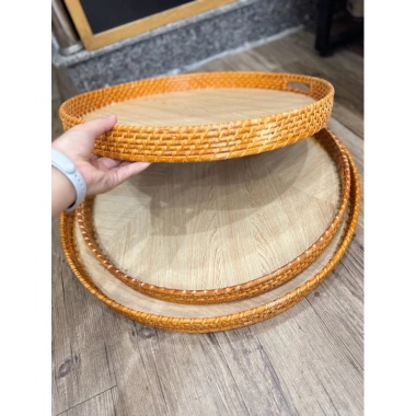 Khay Viền Mây 45-55cm Bộ Bát Đĩa Hoa Mặt Trời Đựng Cúng Gia Tiên Giá ưu đãi 290k 5