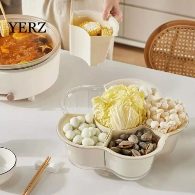Khay YERZ đa năng, đĩa trái cây khô rỗng hình cánh hoa xoay được - Tiệc gia đình 208.780 VND