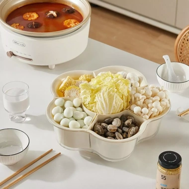 Khay YERZ đa năng, đĩa trái cây khô rỗng hình cánh hoa xoay được - Tiệc gia đình 208.780 VND