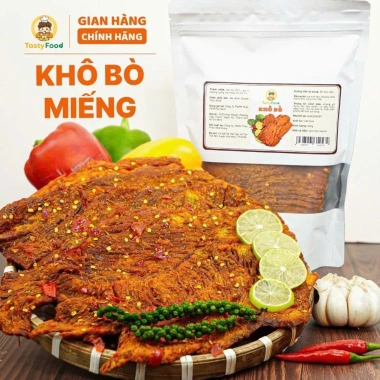 Khô Bò Củ Chi Tasty Food - Miếng Mềm Bò loại 1, ăn vặt ngon, giảm giá 369k (giá gốc 453.870₫)