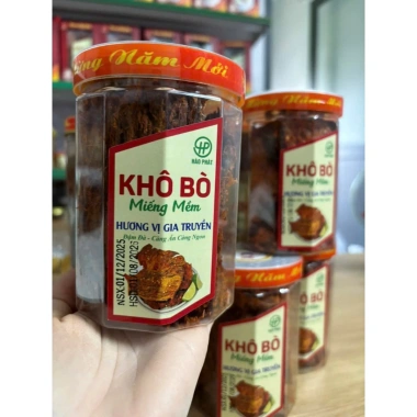 Khô Bò Miếng Lớn Nguyên Chất Đóng Hũ 200-500g - Vị Truyền Thống, Giá Giảm 139k