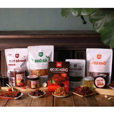 Khô Bò Miếng Nhà Làm 100% Thịt Bò Tươi OCOP 3 Sao - Giá Dùng Thử 82.875₫ 5 Khô Bò Miếng Nhà Làm 100% Thịt Bò Tươi OCOP 3 Sao - Giá Dùng Thử 82.875₫ 5