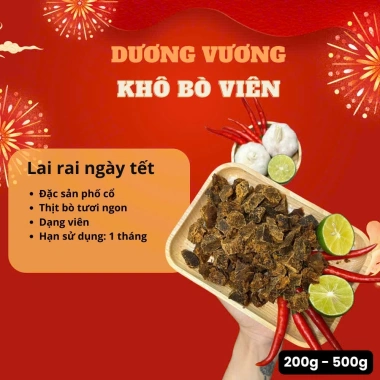 Khô bò viên nhà làm thơm ngon, an toàn, nhiều đạm, ít chất béo 200-500g Dương Vương - Giá 230.000₫