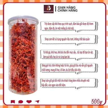 Khô bò xé sợi mềm cay 1KG Hàng Loại 1 BAOANFOOD - Thịt tươi, đậm vị, giá chỉ 44.453₫