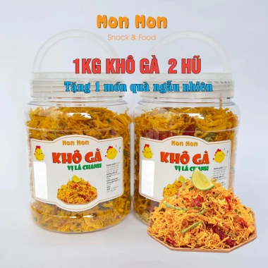 Khô Gà Lá Chanh 1kg MonMon Food – Dai, Ngon, Đậm Vị, Giá ưu đãi 190.000 VND (giảm từ 229.900)