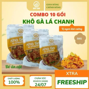 Khô Gà Lá Chanh 50g + Ức Gà Tươi – Combo Giá Sỉ Cho Quán, Ăn Vặt Hot, Giá Chỉ 149k