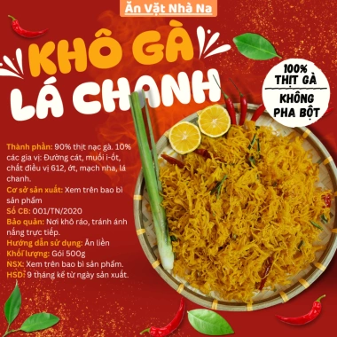 Khô Gà Lá Chanh Cay 500g - Túi Khóa Zíp, Giá Ưu Đãi 145k, Siêu Thị