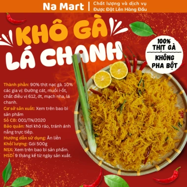 Khô Gà Lá Chanh Cay 500g - Túi Khóa Zíp, Giá Ưu Đãi 145k, Siêu Thị