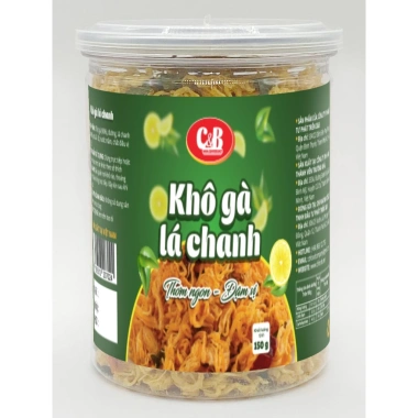 Khô Gà Lá Chanh C&B - Món ăn vặt tiện lợi, thơm ngon, 100g-300g, giá chỉ 46.325đ