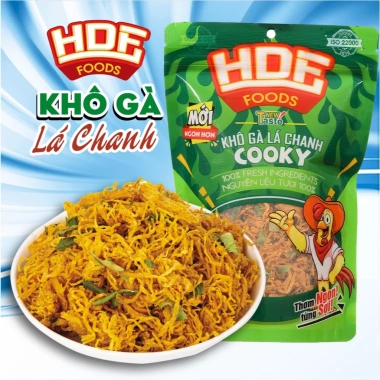 Khô Gà Lá Chanh Cooky 150g Giòn Dai 100% Thịt Gà Tươi - Giá 65.000 HDF Foods