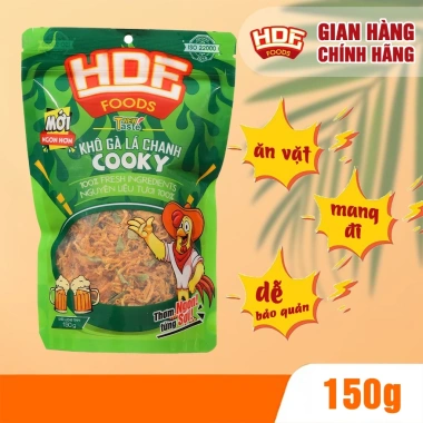 Khô Gà Lá Chanh Cooky 150g Giòn Dai 100% Thịt Gà Tươi - Giá 65.000 HDF Foods 5 Khô Gà Lá Chanh Cooky 150g Giòn Dai 100% Thịt Gà Tươi - Giá 65.000 HDF Foods 5
