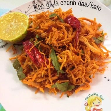 Khô gà lá chanh DAS Keto 500gr - Giòn thơm, protein cao, giảm cân hiệu quả