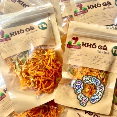 Khô gà lá chanh - Giòn thơm, túi zip giấy sinh thái, giảm còn 20.500 VND