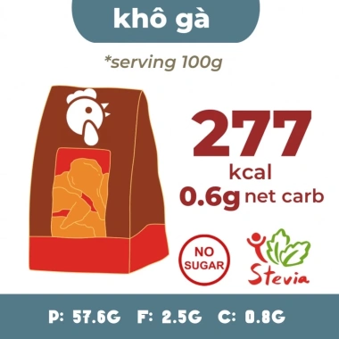 Khô Gà Lá Chanh Keto Low Carb Giảm Đường – Giá Ưu Đãi 320.000₫