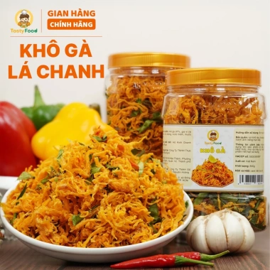 Khô gà lá chanh Tasty Food 500g - Hũ vuông, thơm ngon, chỉ 150.000đ