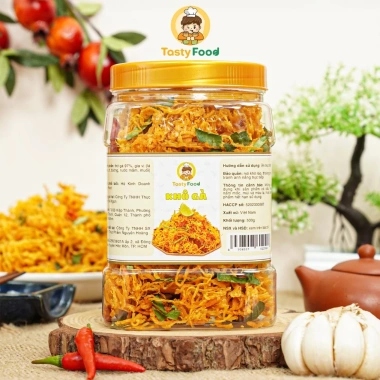 Khô gà lá chanh Tasty Food 500g - Hũ vuông, thơm ngon, chỉ 150.000đ