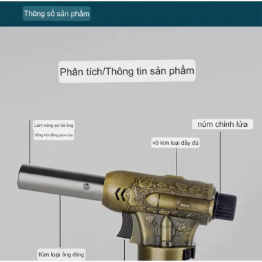Khò Ga Mini Vỏ Thép Đánh Lửa Tự Động Hình Viên Đạn - Đèn Sáng Mạnh, An Toàn, Giá 137.750